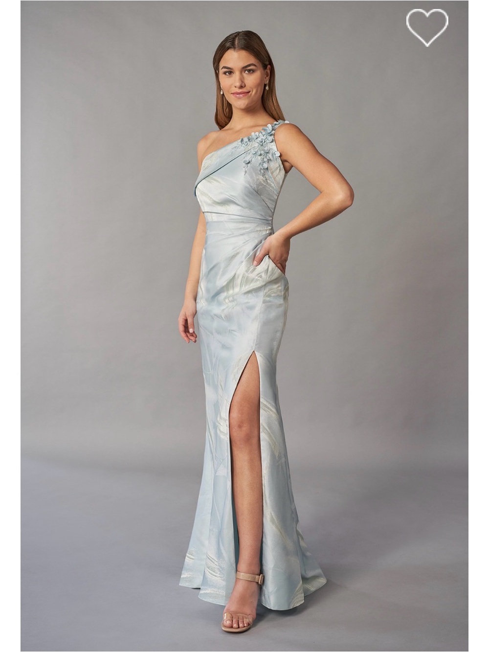 Jade Couture Elegant Frances Jacquard Fit and Flare gown